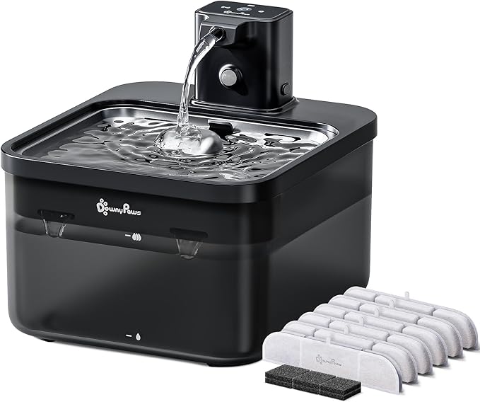 Petglidee Cordless Cat Water Fountain – 84oz/2.5L Wireless Pet Drinking Fountain with Motion Sensor & Rechargeable Battery | BPA-Free, Quiet & Easy Clean