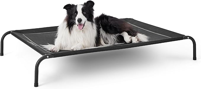 Petglidee Large Elevated Dog Bed – Indoor & Outdoor Cooling Raised Cot for Dogs