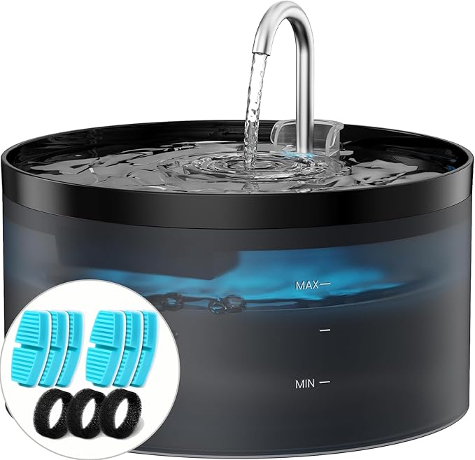 Petglidee 108oz Cat Water Fountain – Ultra-Quiet 3.2L Pet Drinking Dispenser for Cats & Small Dogs | BPA-Free & Multi-Layer Filtration System