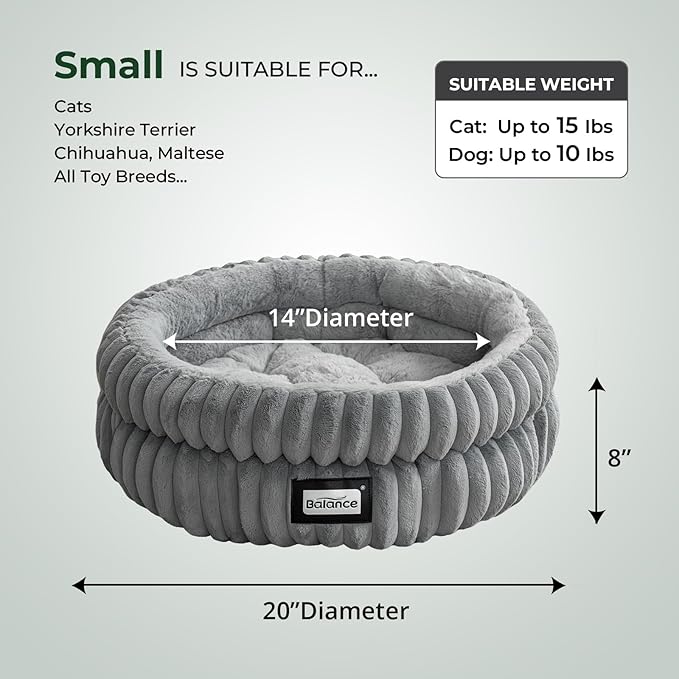 Calming donut cat bed for kittens and small breeds