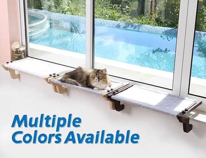 Cat lounging on Petglidee window perch in sunlight