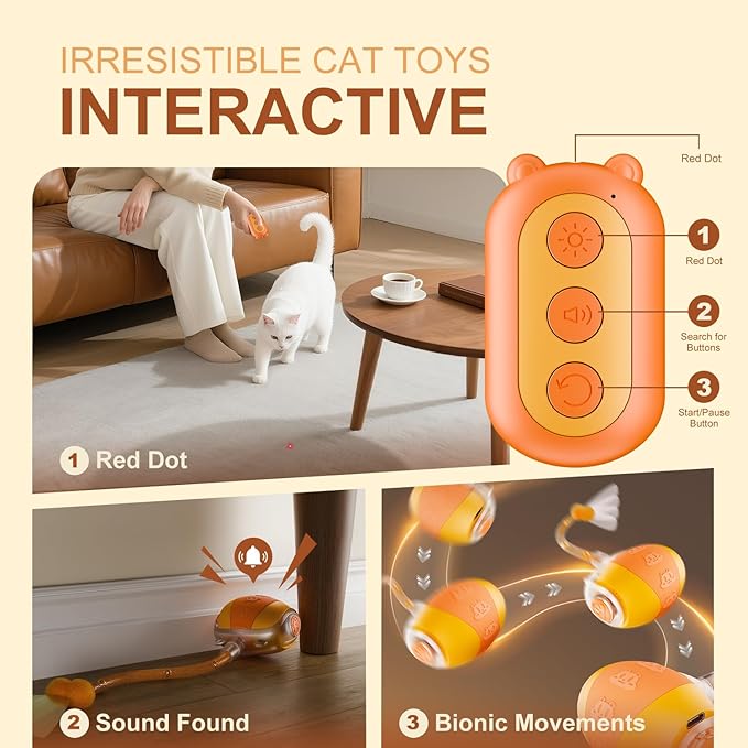 Petglidee cat toy remote with red dot laser control