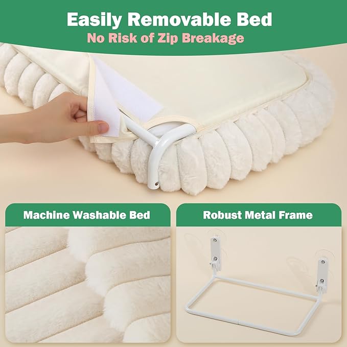 Soft plush cat bolster bed for window lounging