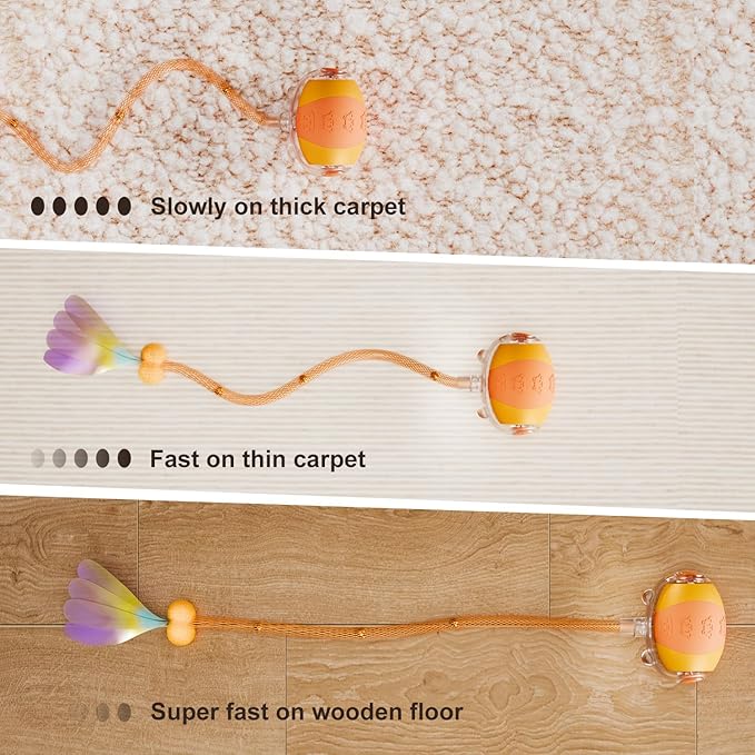 Petglidee cat toy with double tails and jingling bells