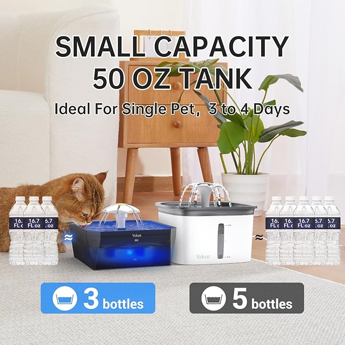 Easy-to-clean Petglidee water dispenser with transparent tank