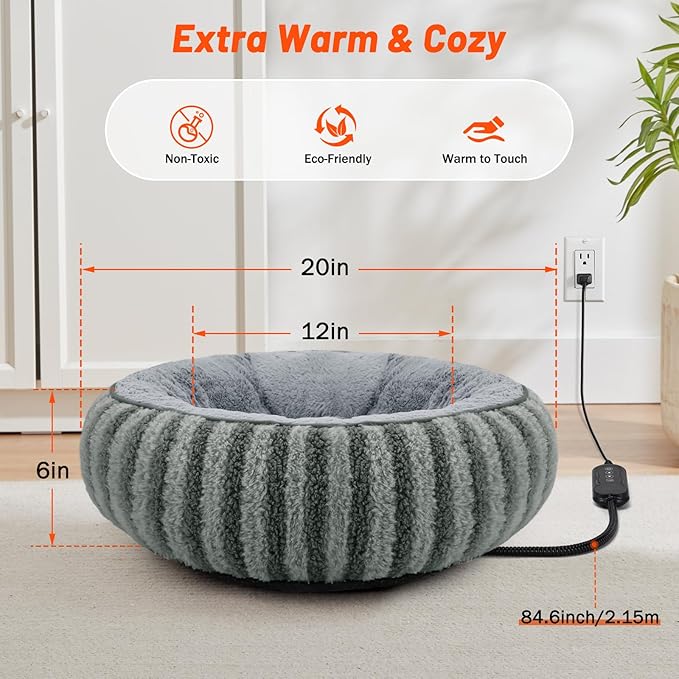 Petglidee cat bed with anti-bite spiral cord for pet safety