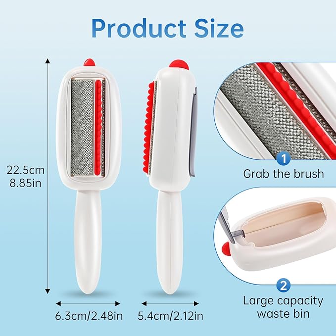 Washable lint brush for removing pet hair from clothes and furniture