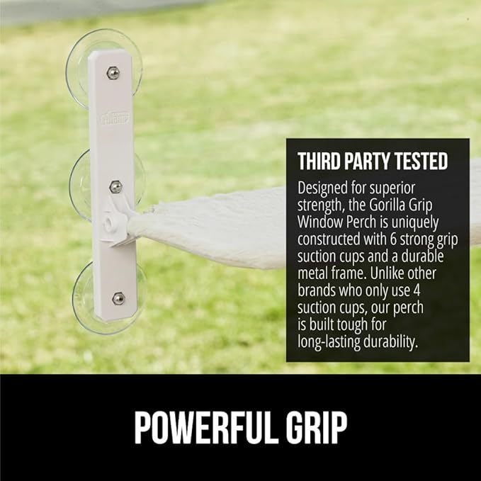 Heavy-duty metal frame cat window bed supporting large cats