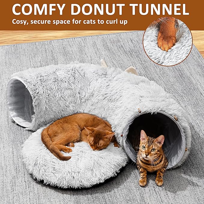 Multifunctional cat tunnel bed with two exit