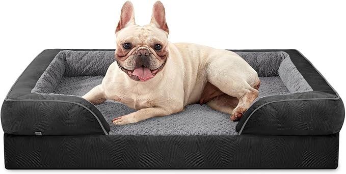 Petglidee Orthopedic Dog Bed with Bolsters for Medium & Large Dogs”