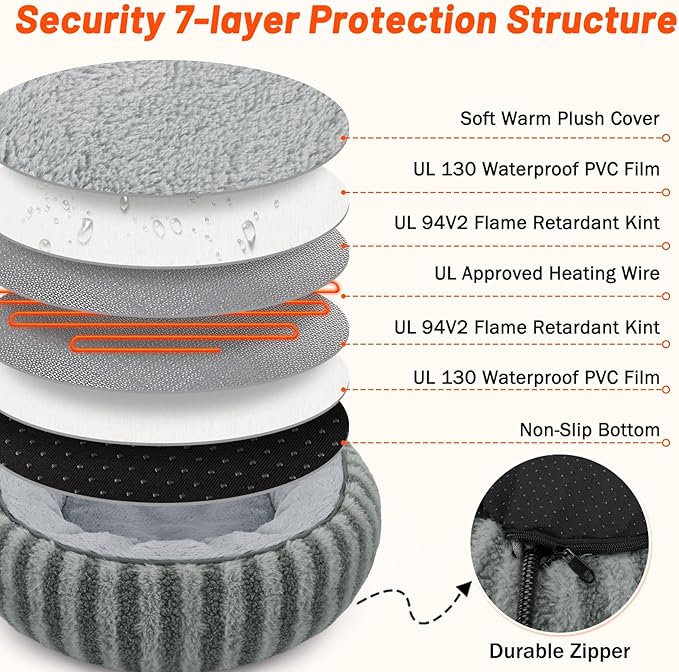 Washable Petglidee heated cat bed with removable heating pad