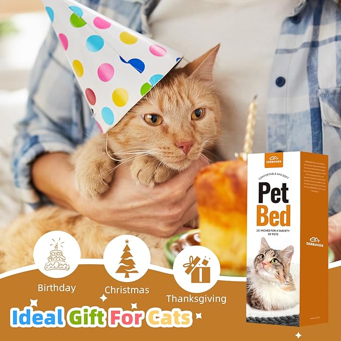 Round calming cat bed with raised edges by Petglidee