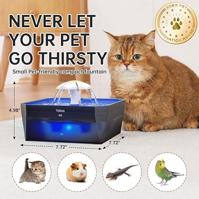 BPA-free mini water fountain for cats, dogs, and small pets