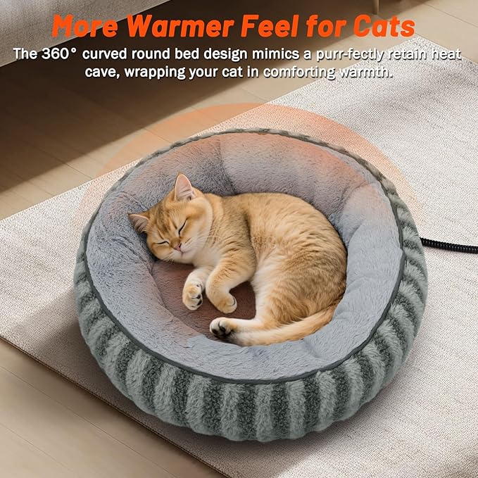 Warm donut-style Petglidee cat bed with soft plush design