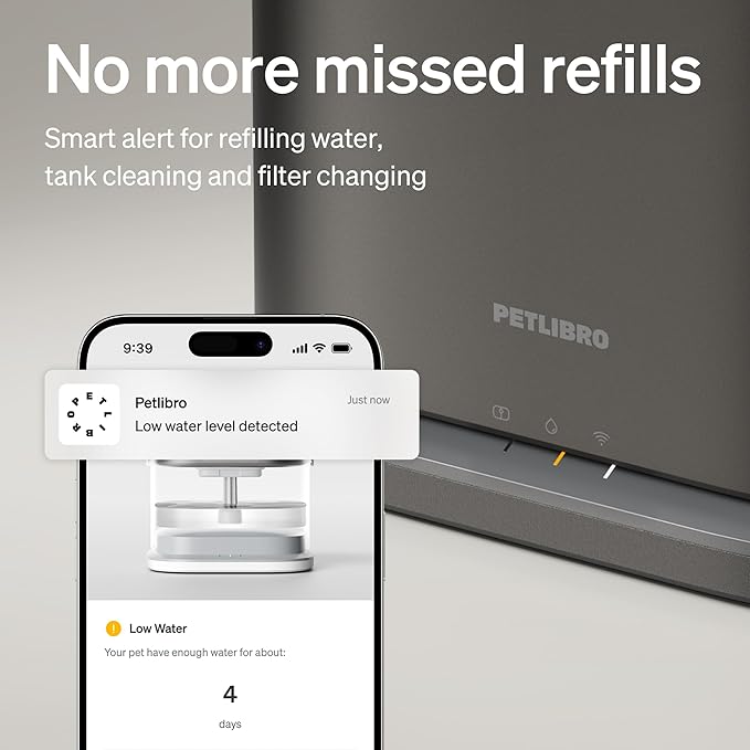 Easy to clean detachable stainless steel tray cat fountain