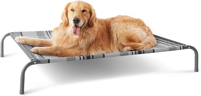 Petglidee Large Elevated Dog Bed – Indoor & Outdoor Cooling Raised Cot for Dogs