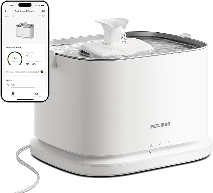 Petglidee Smart Cat Water Fountain with App Control | 3L Stainless Steel Automatic Pet Water Dispenser for Cats & Small Dogs